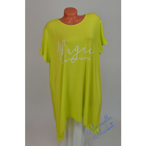 Plus Size Méretű, Feliratos Neon Zöld Tunika! S/M-es