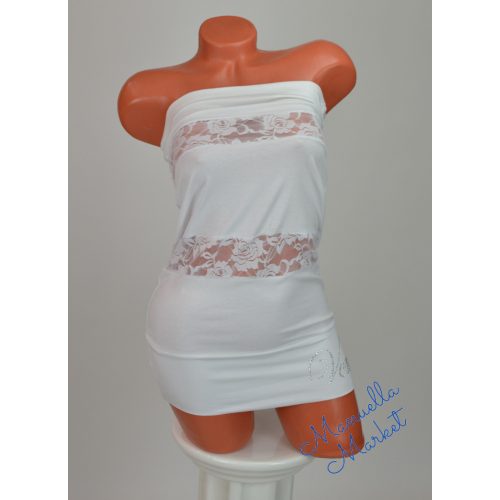 Csipkebetétes Rugalmas Anyagú Csőtop! XL/XXL-es