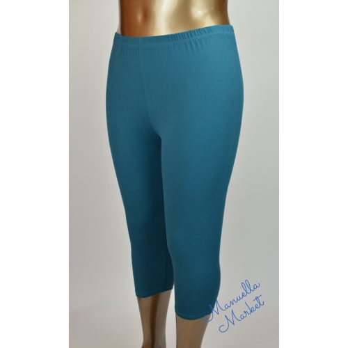 Sima Türkizkék Bambusz Molett Térd Leggings! 3XL/4XL-es