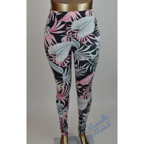 Rugalmas Levél Mintás Molett Leggings! 3XL/4XL-es