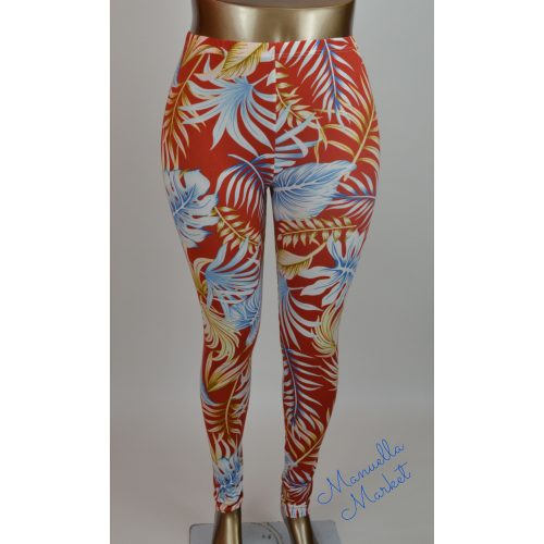 Rugalmas Levél Mintás Molett Leggings! 3XL/4XL-es