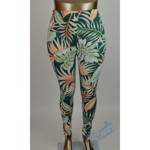 Rugalmas Levél Mintás Molett Leggings! 3XL/4XL-es