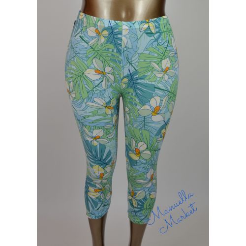 Virág Mintás Vékony Molett Capri Pamut Leggings! 5XL/6XL-es
