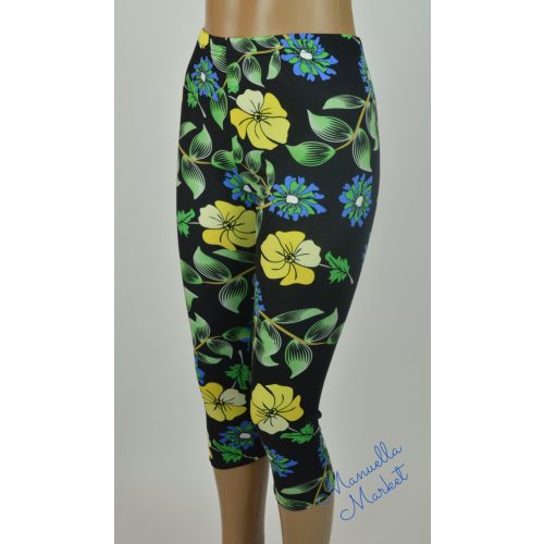 Színes Virág Mintás, Vékony Capri Leggings! XL-3XL (2) 