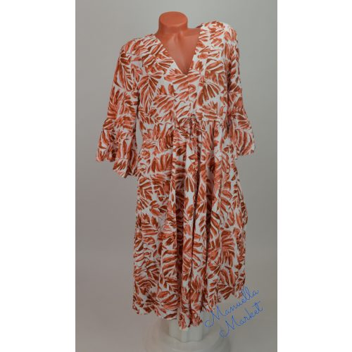 Kifelé Bővülő Mintás 100% Pamut Ruha! XL/XXL-es