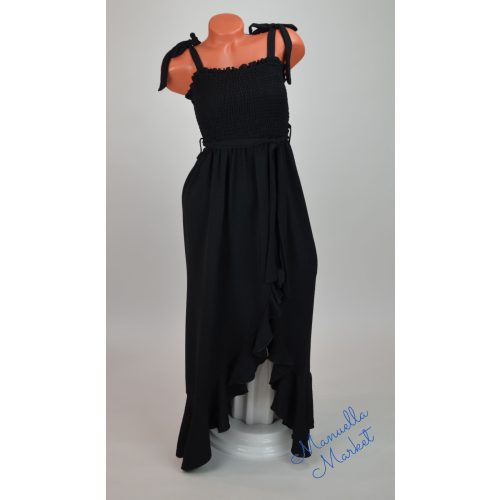 Mellnél Smokkolt, Fodros/Felkerekített Aljú Hosszú Ruha! L/XL-es