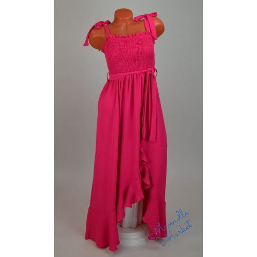 Mellnél Smokkolt, Fodros/Felkerekített Aljú Hosszú Ruha! L/XL-es