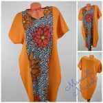 Mustársárga Virág Mintázatú Zsebes Ruha/Tunika! M-es