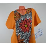 Mustársárga Virág Mintázatú Zsebes Ruha/Tunika! M-es