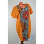 Mustársárga Virág Mintázatú Zsebes Ruha/Tunika! M-es