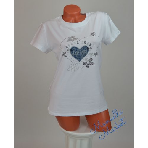 Apró Köves Szivecskés Pamut Póló! L/XL-es