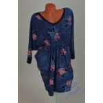 Mell Alatt Erősen Gumírozott, V-Nyakú Virág Mintás Tunika! L/XL-es