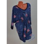 Mell Alatt Erősen Gumírozott, V-Nyakú Virág Mintás Tunika! L/XL-es