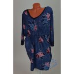 Mell Alatt Erősen Gumírozott, V-Nyakú Virág Mintás Tunika! L/XL-es