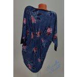 Mell Alatt Erősen Gumírozott, V-Nyakú Virág Mintás Tunika! L/XL-es