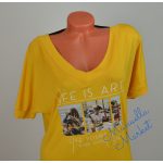 V-nyakú, Fotó Mintás Napsárga Tunika! XL/XXL-es