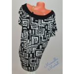 Extrahosszított Fekete-Fehér Mintás Tunika/Ruha!