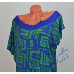 Extrahosszított Kék-Zöld Mintás Tunika/Ruha!