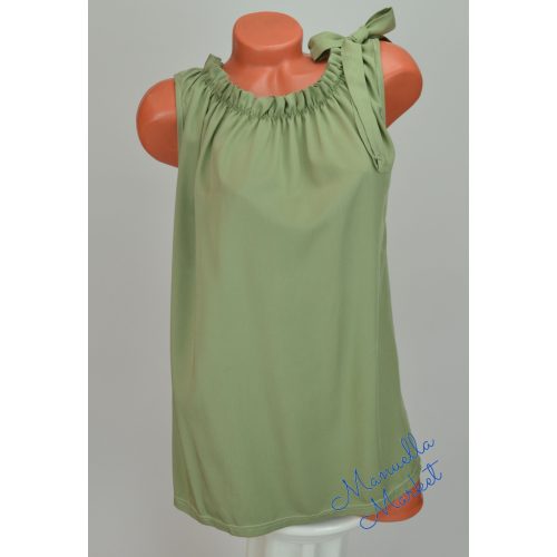 Khaki Húzott Nyakú Ujjatlan Molett Felső! 3XL-es