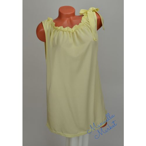 Sárga Húzott Nyakú Ujjatlan Molett Felső! 4XL-es
