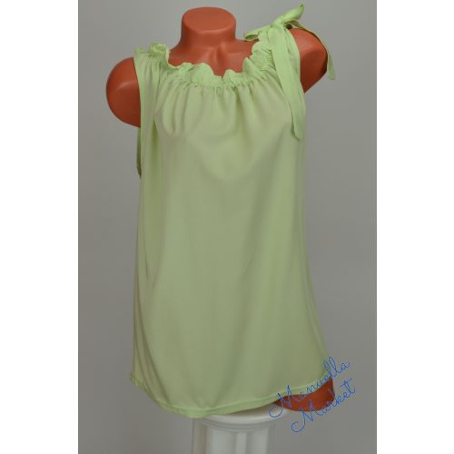 Világoszöld Húzott Nyakú Ujjatlan Molett Felső! 3XL-es