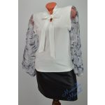 Szürke Nagy Virág Mintázatú Tüllbetétes Fehér Felső! S/M-es