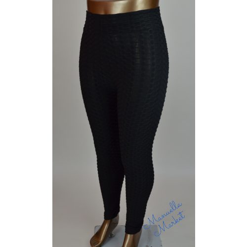 Rugalmas Alakformáló Molett Fekete Leggings! 3XL/4XL-es