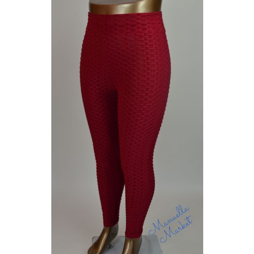 Rugalmas Alakformáló Molett Meggypiros Leggings! 5XL/6XL-es