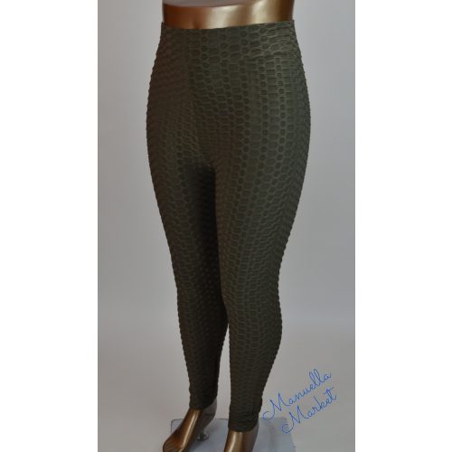 Rugalmas Alakformáló Molett Zöld Leggings! 5XL/6XL-es